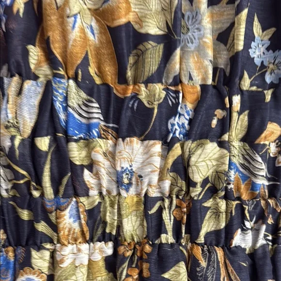 SIR the Label Floral Mini Dress - Navy and Gold - Picture 4 of 7